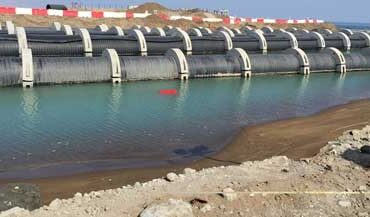 Pipeline installation works onshore and offshore
